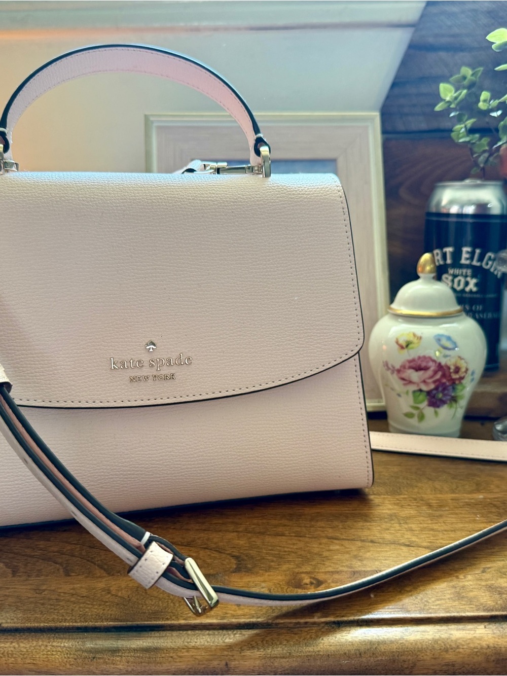 kate spade Pale Pink Leather Top-Handle Satchel with Strap